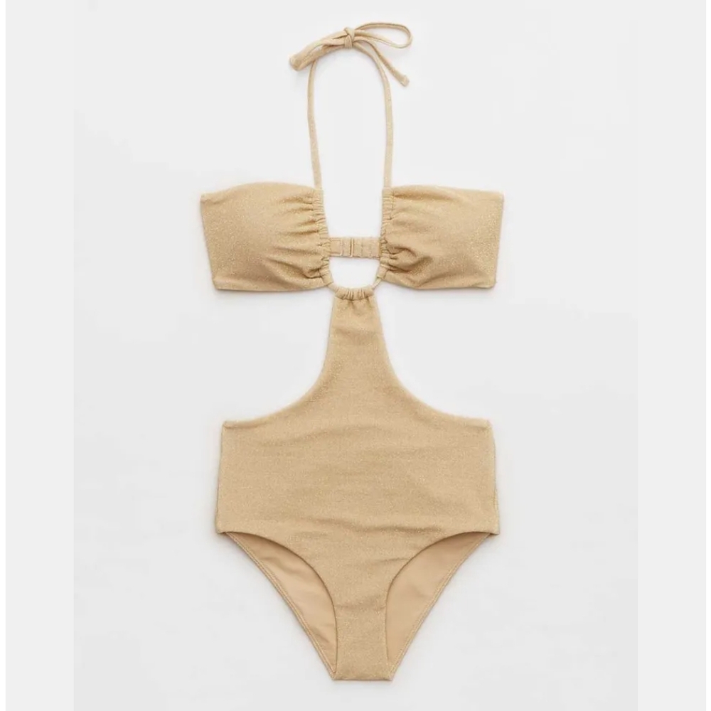 Aerie Golden Goddess One Piece Swimsuit Size Small.